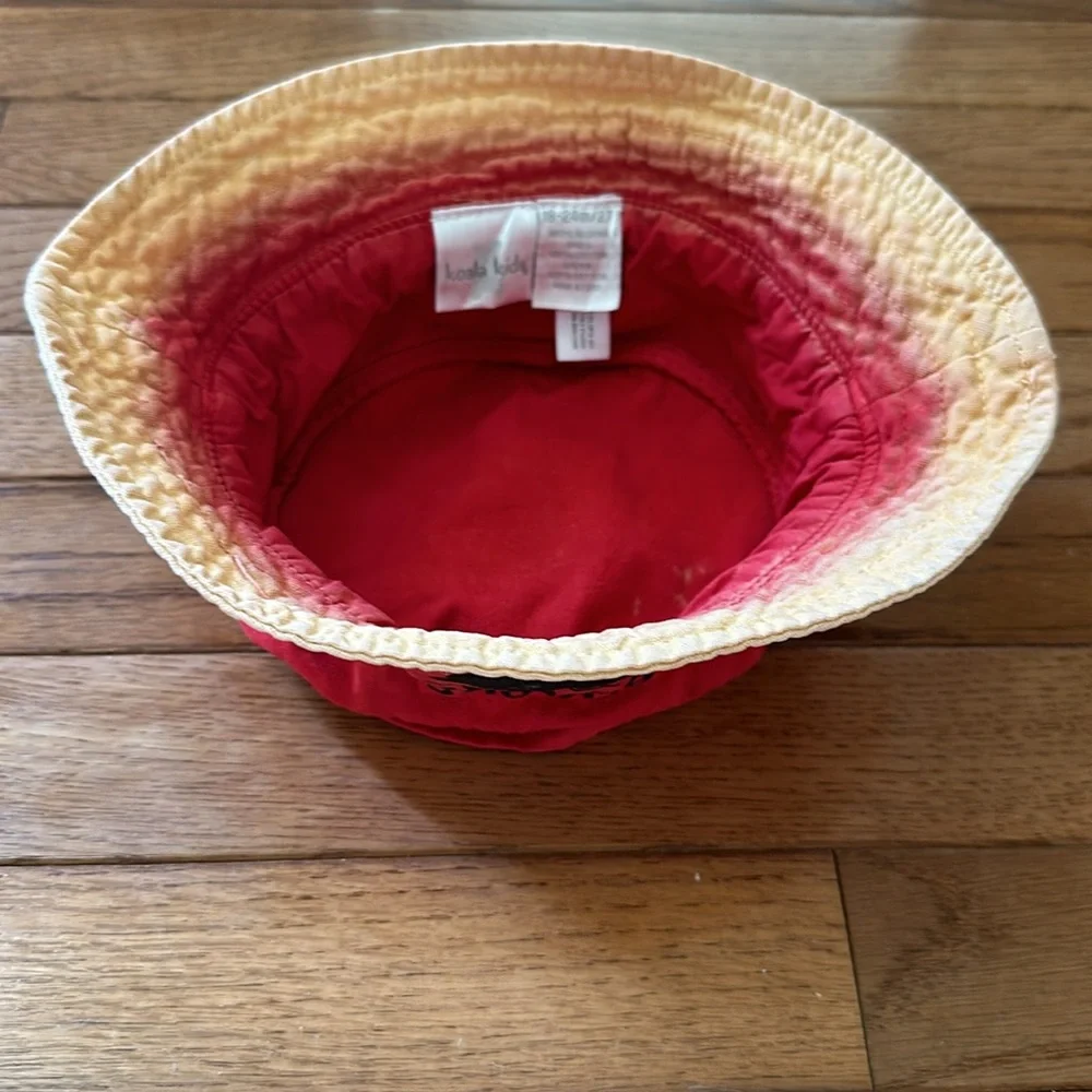 ☀️ KOALA KIDS Sun Hat Red & Yellow Shark 18-24 months 2T cotton baby toddler hat